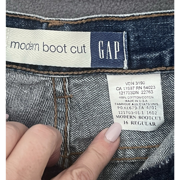 VTG Gap Upcycled Denim & Brown Fringe Skirt Women Sz 16 Western Cowgirl USA - Picture 9 of 11